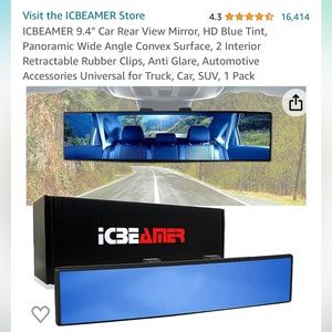 Blue tint rear view mirror, brand new